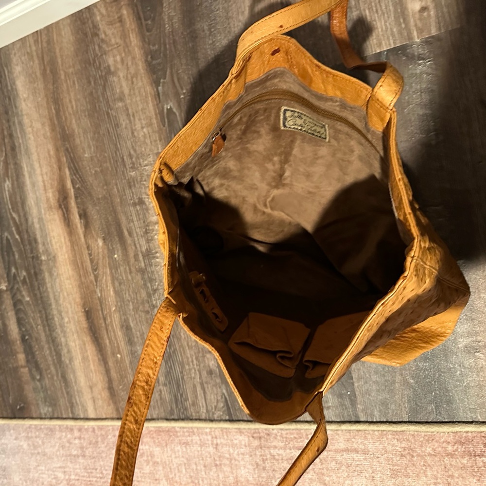 Fatto A Mano Carlos Falchi Ostrich Leather Tote - Picture 6 of 9